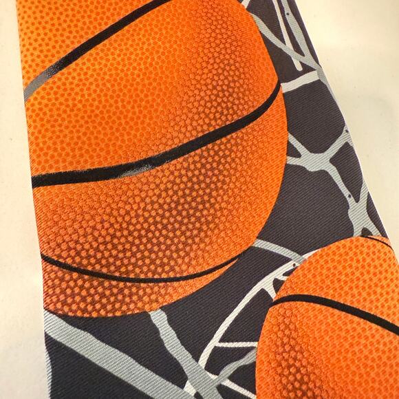 Three Rooker Basketball Zone Necktie Basketball Sports Fan Gift Licensed Signed - Picture 2 of 7